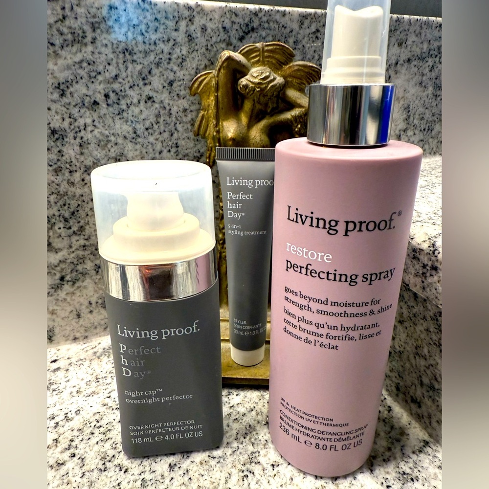 Living Proof lot! Restore Perfecting Spray, Nightcap, and PHD 5-in-1 Styler